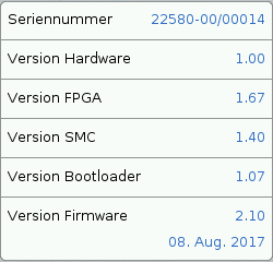 Screenshot SW-Version 2.1